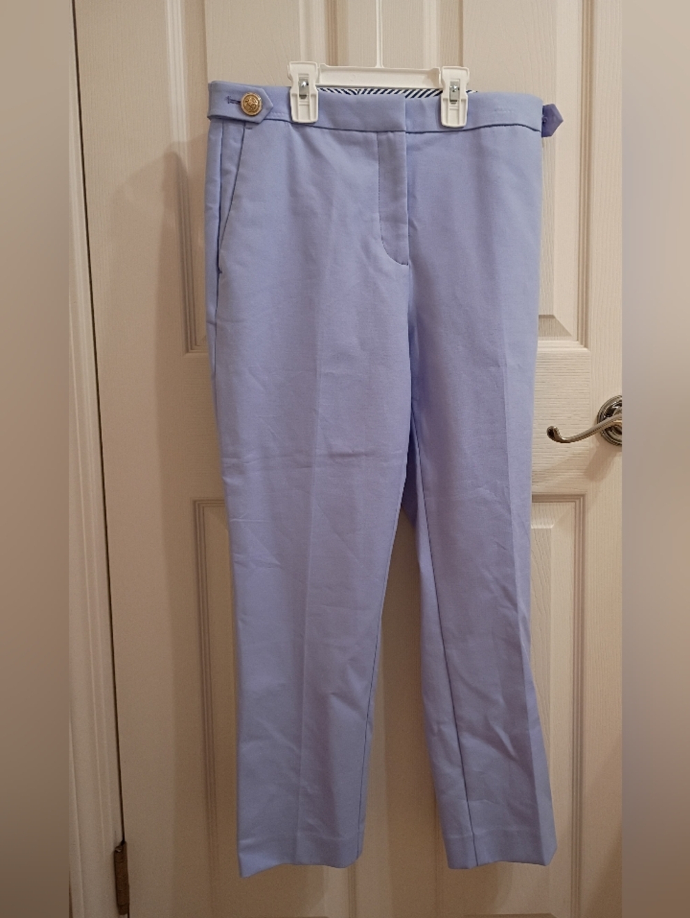 Ann Taylor Light Blue Straight-Leg Dress Pants